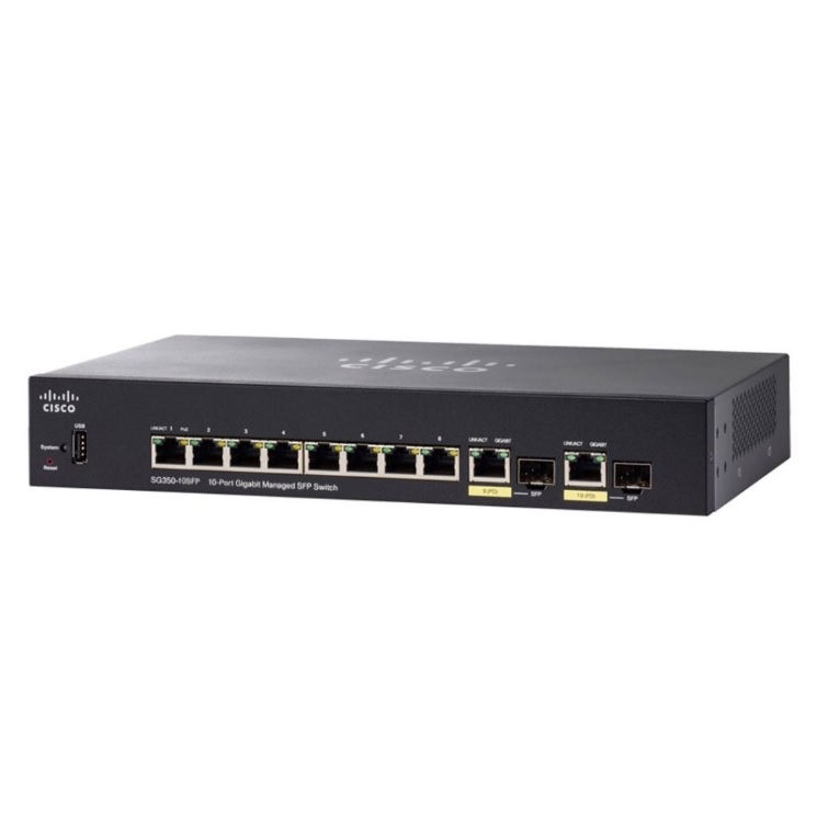 سوییچ شبکه ۸ پورت SFP‌ سیسکو SG350-10SFP