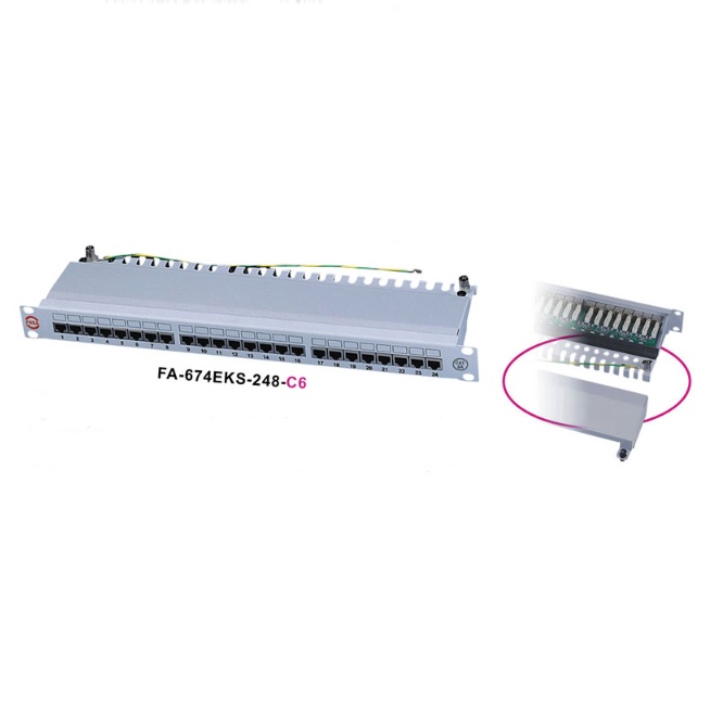 پچپنل ۲۴ پورت Cat6 شیلددار فول FA-674EKS-248-C6